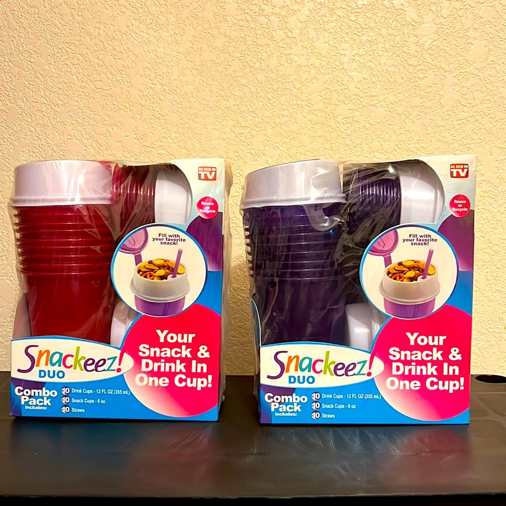 Snackeez disposable duo cup combo packs